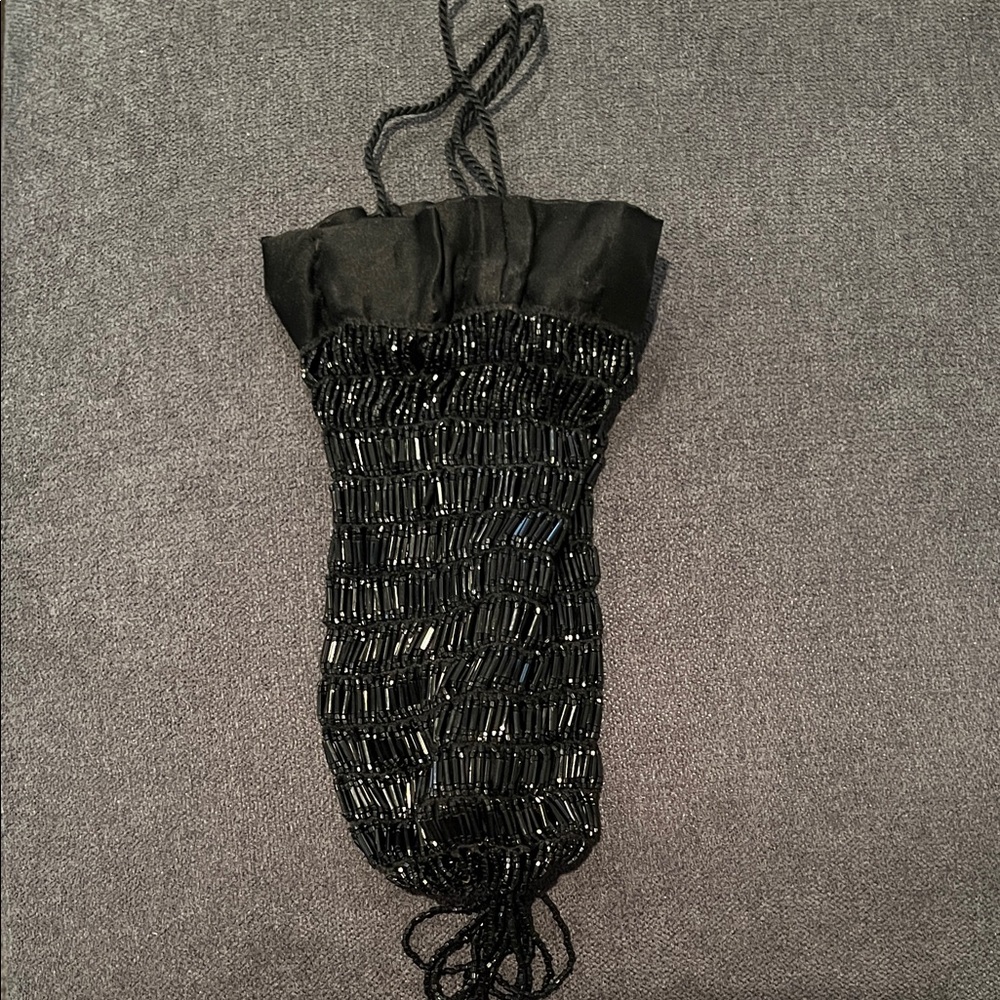 Vintage Elegant Black Beaded Bag